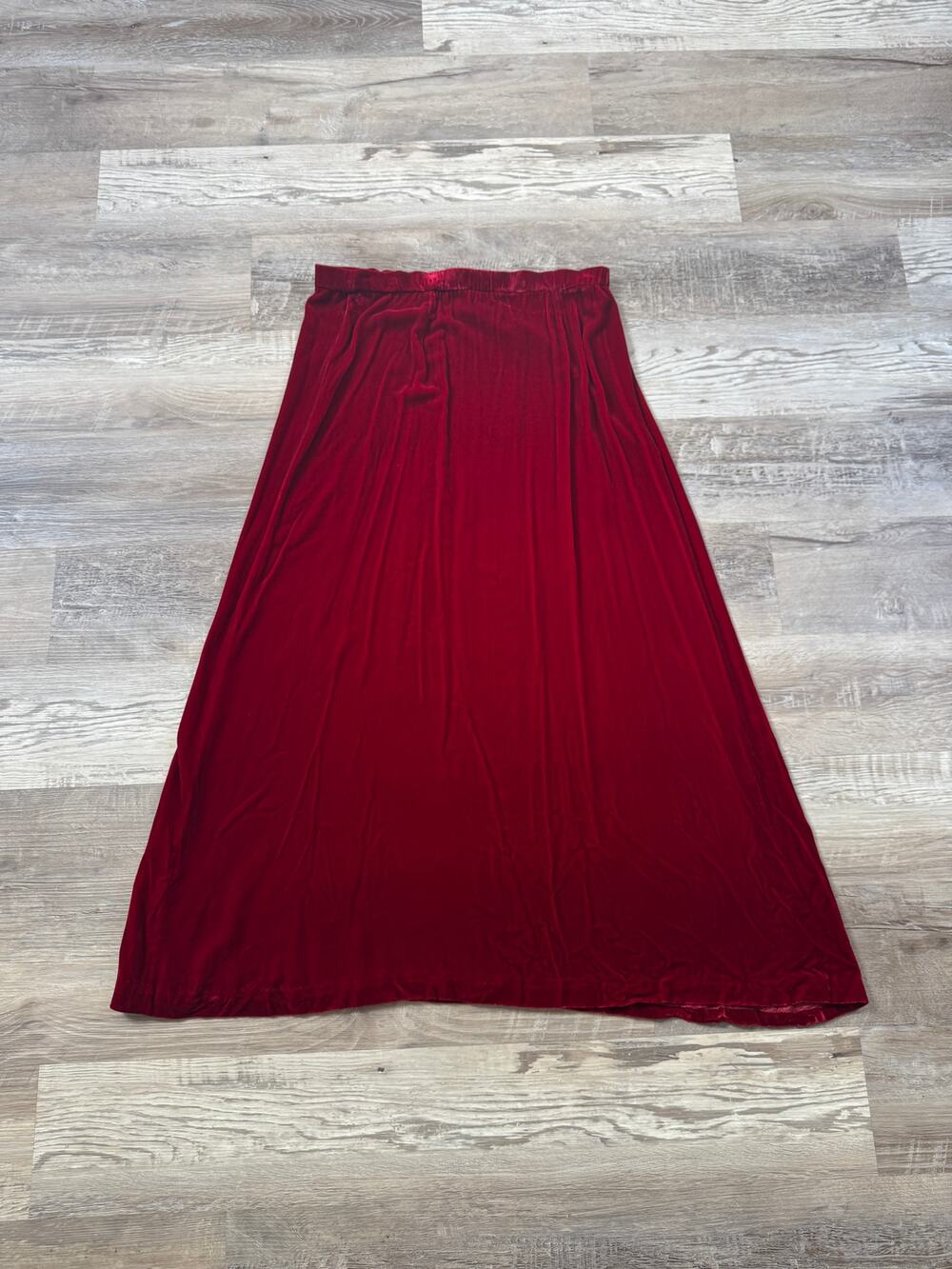 Vintage Y2K Sigrid Olsen Red Silk Velvet Maxi Skirt Whimsigoth 90s Witchy Goth L